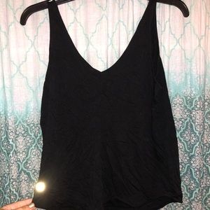 L Black Fabletic V Neck/Back Tank